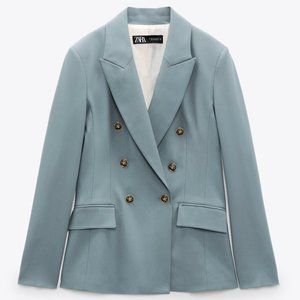 ZARA TAILORED DOUBLE BREASTED FULLY LINED BLAZER